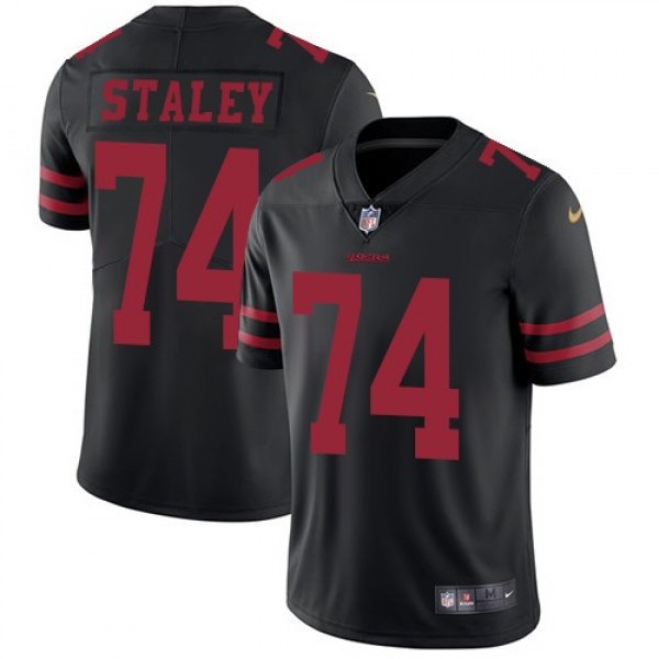 Nike 49ers #74 Joe Staley Black Alternate Men's Stitched NFL Vapor Untouchable Limited Jersey