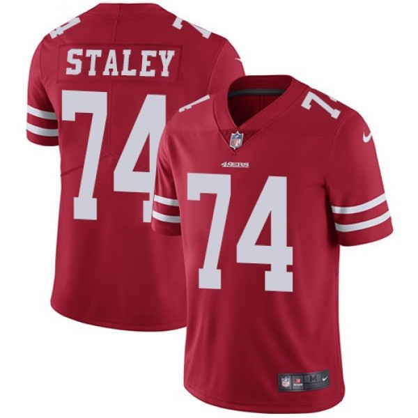 Nike 49ers #74 Joe Staley Red Team Color Men's Stitched NFL Vapor Untouchable Limited Jersey