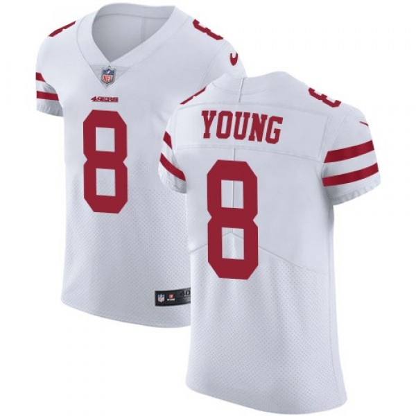 Nike 49ers #8 Steve Young White Men's Stitched NFL Vapor Untouchable Elite Jersey