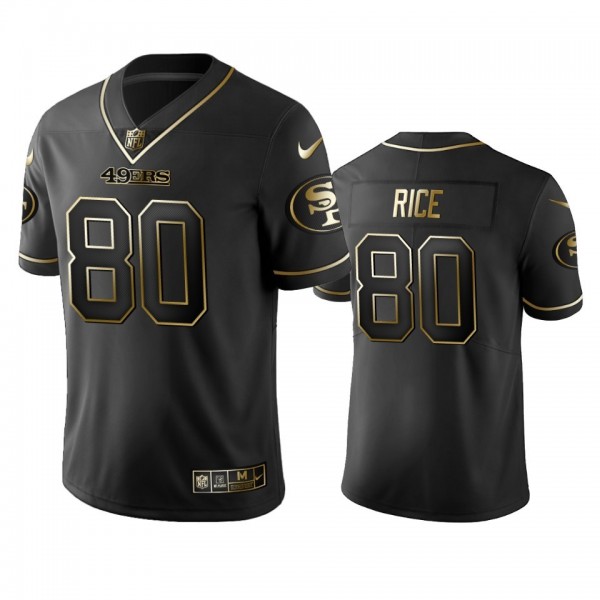 Nike 49ers #80 Jerry Rice Black Golden Limited Edition Stitched NFL Jersey