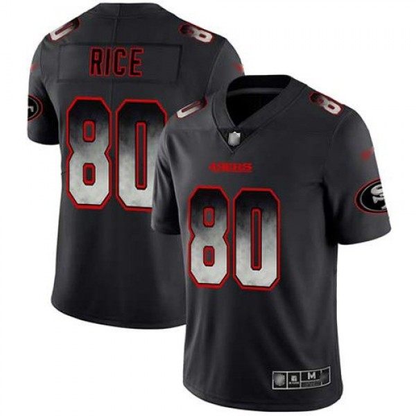 Nike 49ers #80 Jerry Rice Black Men's Stitched NFL Vapor Untouchable Limited Smoke Fashion Jersey