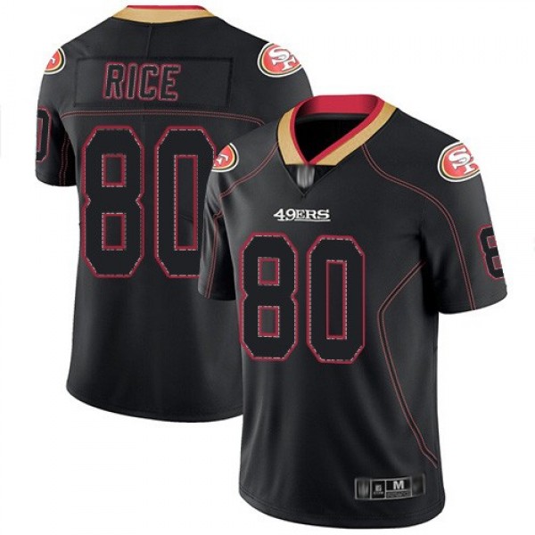Nike 49ers #80 Jerry Rice Lights Out Black Men's Stitched NFL Limited Rush Jersey
