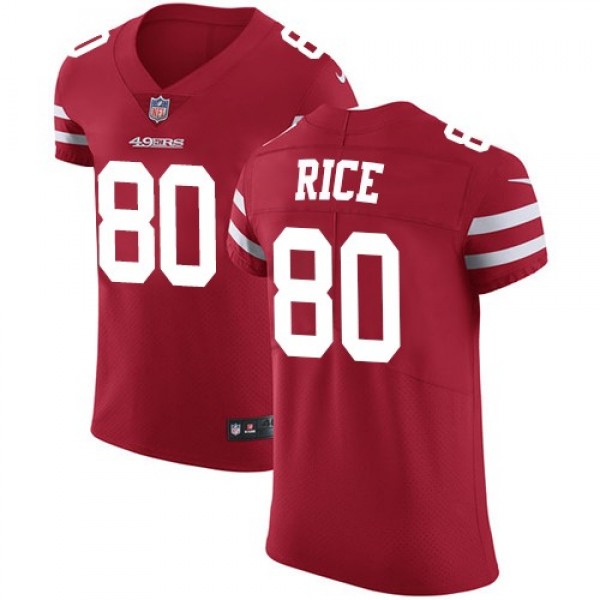 Nike 49ers #80 Jerry Rice Red Team Color Men's Stitched NFL Vapor Untouchable Elite Jersey