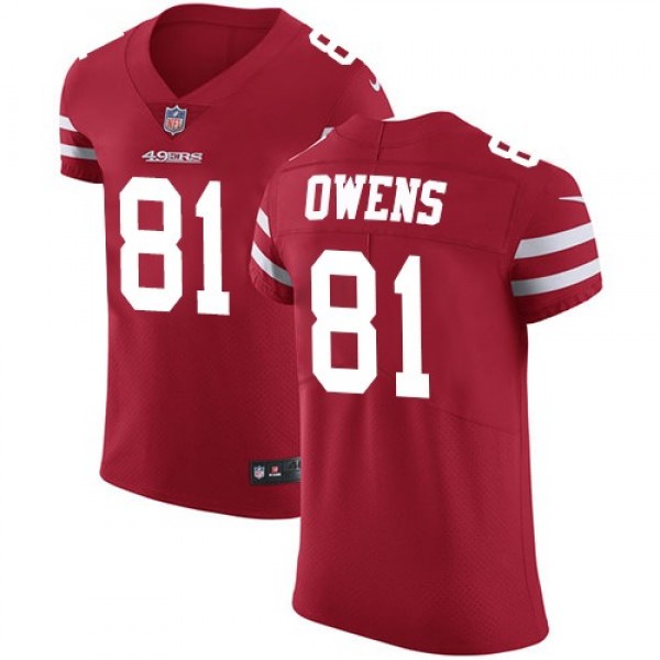 Nike 49ers #81 Terrell Owens Red Team Color Men's Stitched NFL Vapor Untouchable Elite Jersey
