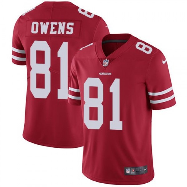 Nike 49ers #81 Terrell Owens Red Team Color Men's Stitched NFL Vapor Untouchable Limited Jersey