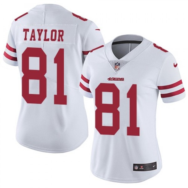 Women's 49ers #81 Trent Taylor White Stitched NFL Vapor Untouchable Limited Jersey