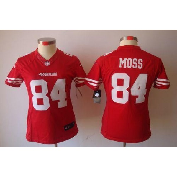Women's 49ers #84 Randy Moss Red Team Color Stitched NFL Limited Jersey