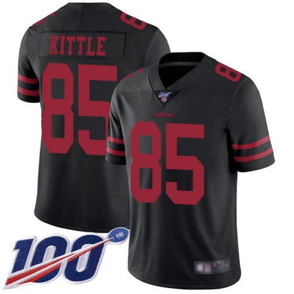 Nike 49ers #85 George Kittle Black Alternate Men's Stitched NFL 100th Season Vapor Limited Jersey