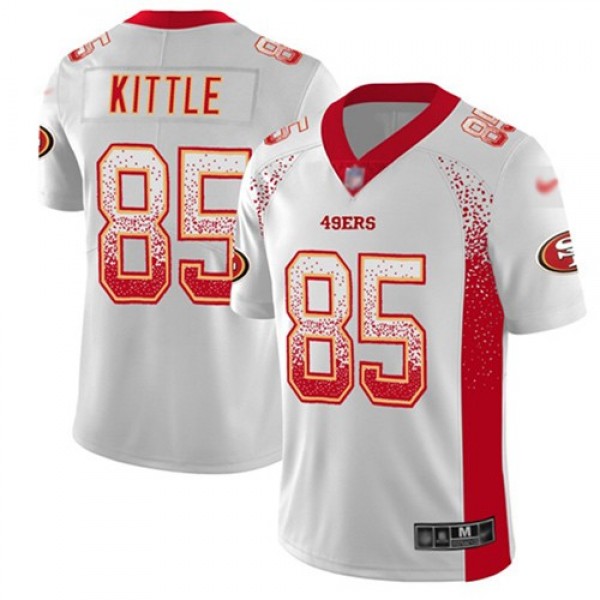 توب Nike 49ers #85 George Kittle White Men's Stitched NFL Limited Rush ... توب