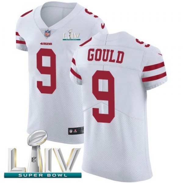 Nike 49ers #9 Robbie Gould White Super Bowl LIV 2020 Men's Stitched NFL Vapor Untouchable Elite Jersey