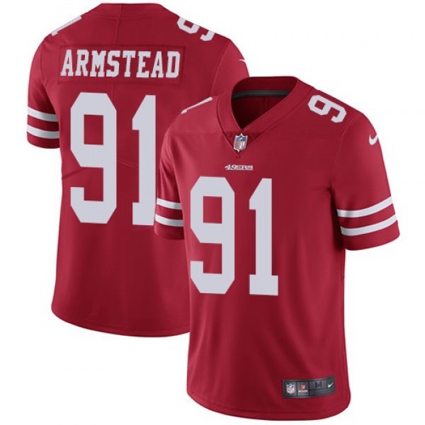 Nike 49ers #91 Arik Armstead Red Team Color Men's Stitched NFL Vapor Untouchable Limited Jersey