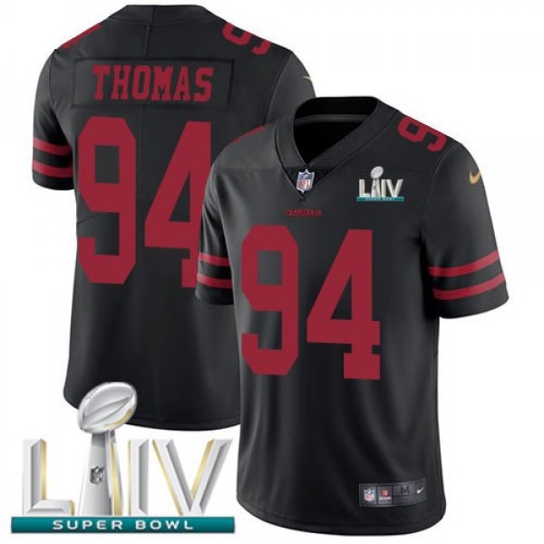 Nike 49ers #94 Solomon Thomas Black Super Bowl LIV 2020 Alternate Men's Stitched NFL Vapor Untouchable Limited Jersey