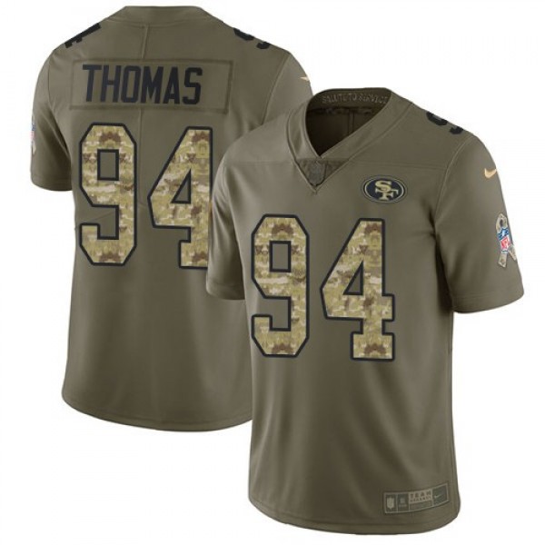 Nike 49ers #94 Solomon Thomas Olive/Camo Men's Stitched NFL Limited 2017 Salute To Service Jersey
