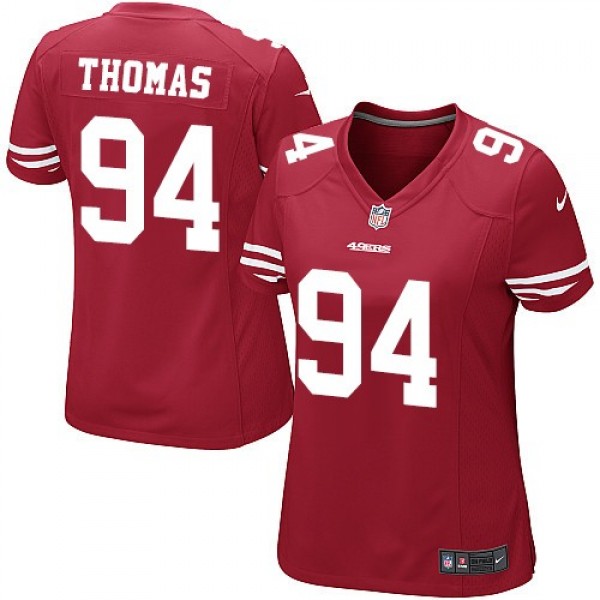 Women's 49ers #94 Solomon Thomas Red Team Color Stitched NFL Elite Jersey