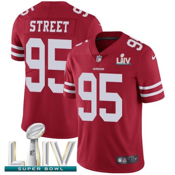 Nike 49ers #95 Kentavius Street Red Super Bowl LIV 2020 Team Color Men's Stitched NFL Vapor Untouchable Limited Jersey