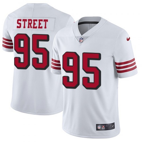 Nike 49ers #95 Kentavius Street White Rush Men's Stitched NFL Vapor Untouchable Limited Jersey