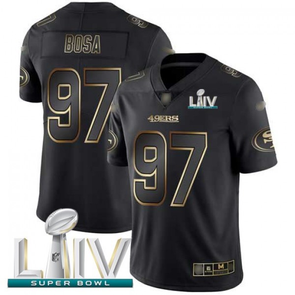 Nike 49ers #97 Nick Bosa Black/Gold Super Bowl LIV 2020 Men's Stitched NFL Vapor Untouchable Limited Jersey