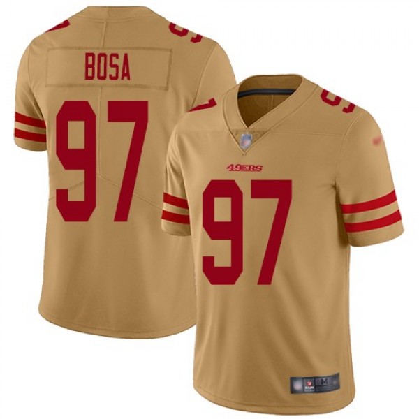Nike 49ers #97 Nick Bosa Gold Men's Stitched NFL Limited Inverted Legend Jersey