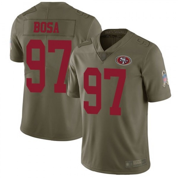 Nike 49ers #97 Nick Bosa Olive Men's Stitched NFL Limited 2017 Salute To Service Jersey