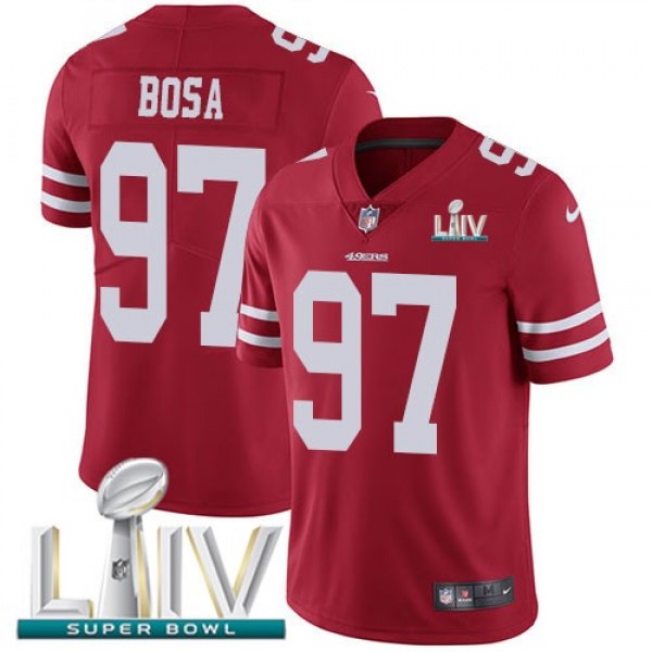 Nike 49ers #97 Nick Bosa Red Super Bowl LIV 2020 Team Color Men's Stitched NFL Vapor Untouchable Limited Jersey