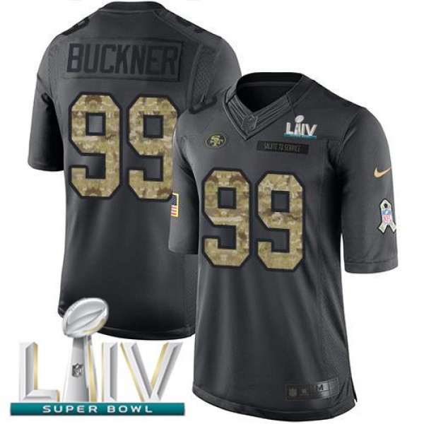 Nike 49ers #99 DeForest Buckner Black Super Bowl LIV 2020 Men's Stitched NFL Limited 2016 Salute to Service Jersey