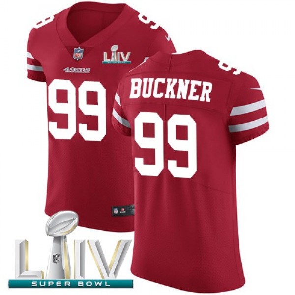 Nike 49ers #99 DeForest Buckner Red Super Bowl LIV 2020 Team Color Men's Stitched NFL Vapor Untouchable Elite Jersey