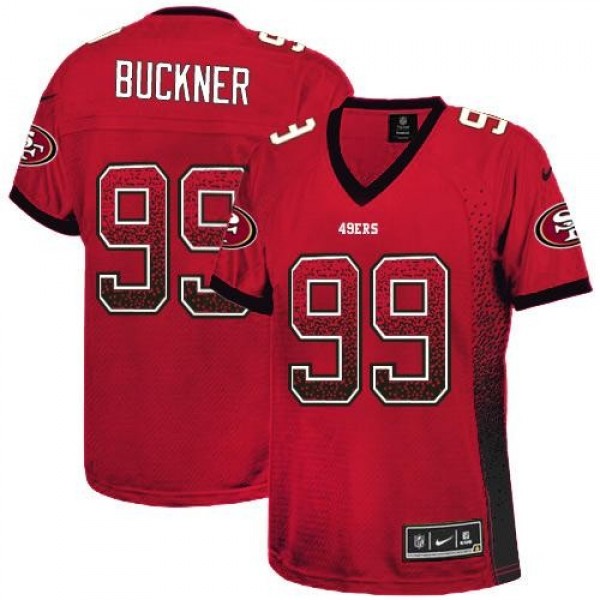 Women's 49ers #99 DeForest Buckner Red Team Color Stitched NFL Elite Drift Jersey