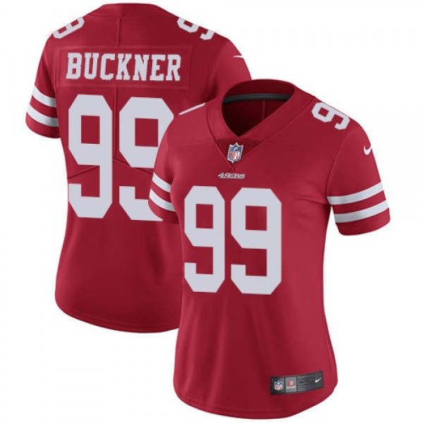 Women's 49ers #99 DeForest Buckner Red Team Color Stitched NFL Vapor Untouchable Limited Jersey