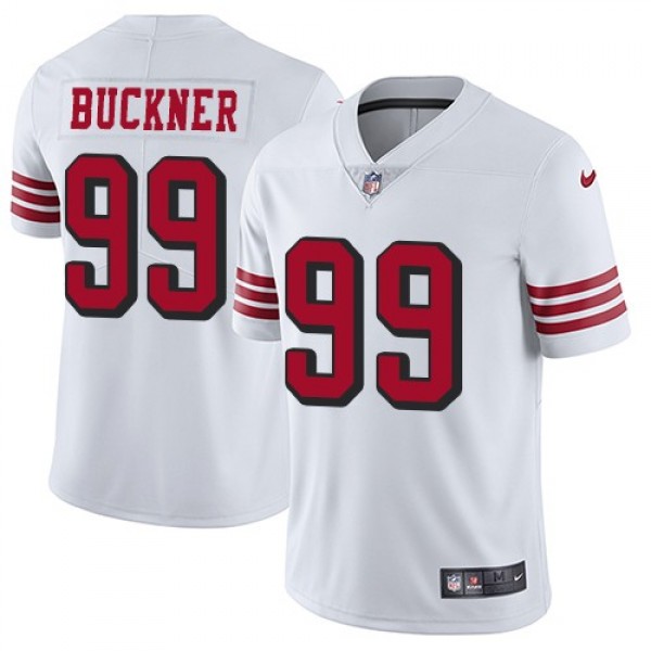 Nike 49ers #99 DeForest Buckner White Rush Men's Stitched NFL Vapor Untouchable Limited Jersey
