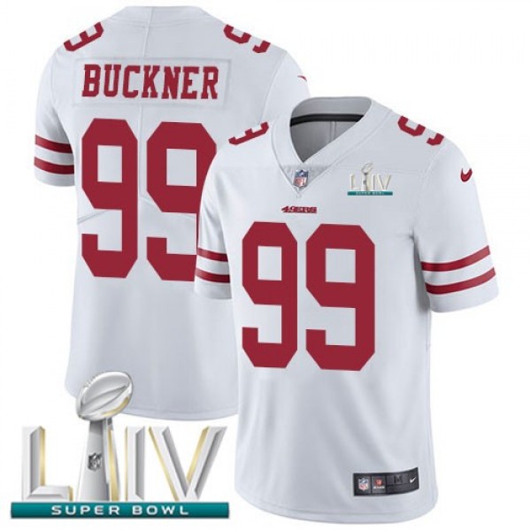 Nike 49ers #99 DeForest Buckner White Super Bowl LIV 2020 Men's Stitched NFL Vapor Untouchable Limited Jersey