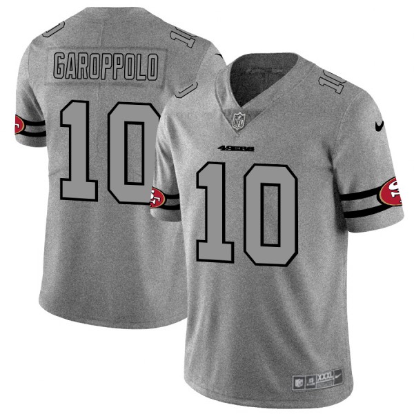 San Francisco 49ers #10 Jimmy Garoppolo Men's Nike Gray Gridiron II Vapor Untouchable Limited NFL Jersey