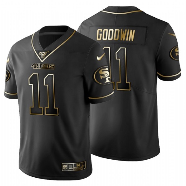 San Francisco 49ers #11 Marquise Goodwin Men's Nike Black Golden Limited NFL 100 Jersey