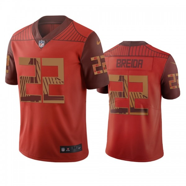 San Francisco 49ers #22 Matt Breida Orange Vapor Limited City Edition NFL Jersey