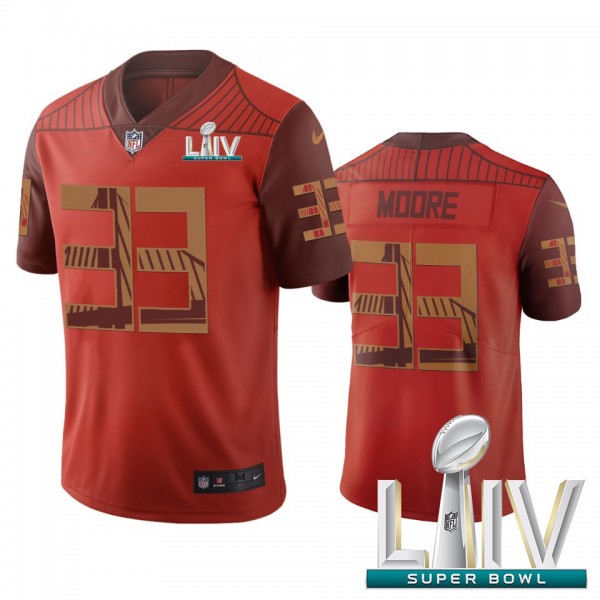 San Francisco 49ers #33 Tarvarius Moore Orange Super Bowl LIV 2020 Vapor Limited City Edition NFL Jersey