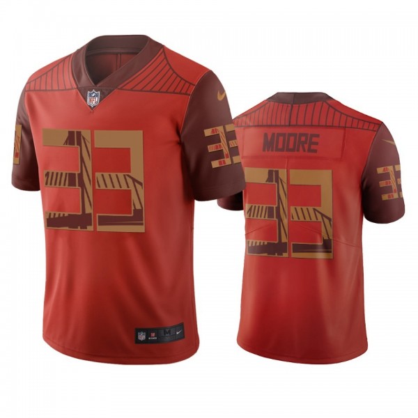 San Francisco 49ers #33 Tarvarius Moore Orange Vapor Limited City Edition NFL Jersey