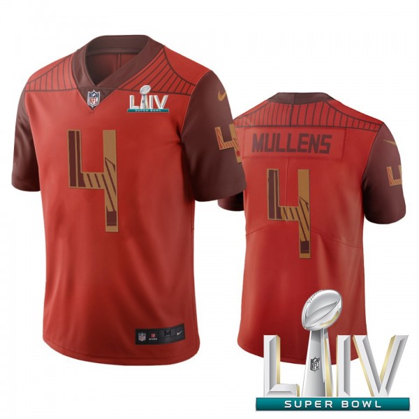 San Francisco 49ers #4 Nick Mullens Orange Super Bowl LIV 2020 Vapor Limited City Edition NFL Jersey