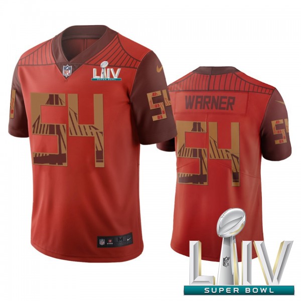 San Francisco 49ers #54 Fred Warner Orange Super Bowl LIV 2020 Vapor Limited City Edition NFL Jersey