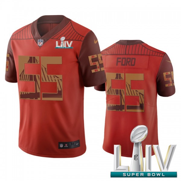 San Francisco 49ers #55 Dee Ford Orange Super Bowl LIV 2020 Vapor Limited City Edition NFL Jersey