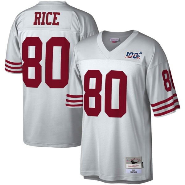 San Francisco 49ers #80 Jerry Rice Mitchell & Ness NFL 100 Retired Player Platinum Jersey