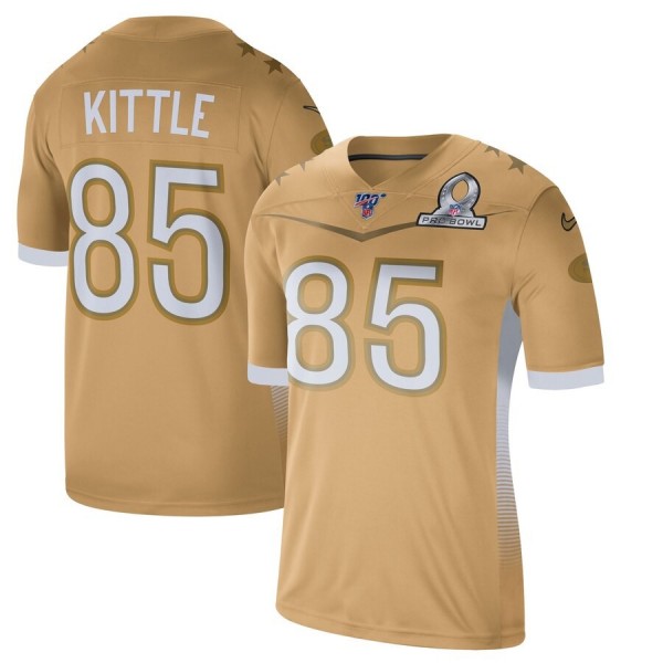 San Francisco 49ers #85 George Kittle Men's Nike 2020 NFC Pro Bowl Game Jersey Gold