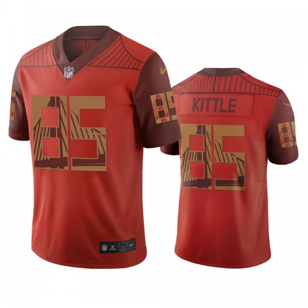 San Francisco 49ers #85 George Kittle Orange Vapor Limited City Edition NFL Jersey