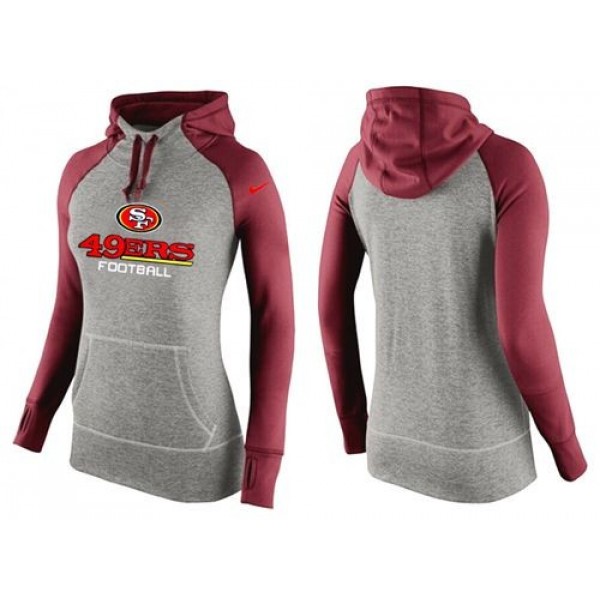 Women's San Francisco 49ers Hoodie Grey Red-1 Jersey