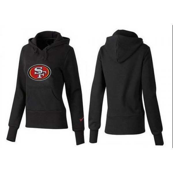 Women's San Francisco 49ers Logo Pullover Hoodie Black Jersey