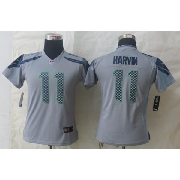 Women's Seahawks #11 Percy Harvin Grey Alternate Stitched NFL Limited Jersey