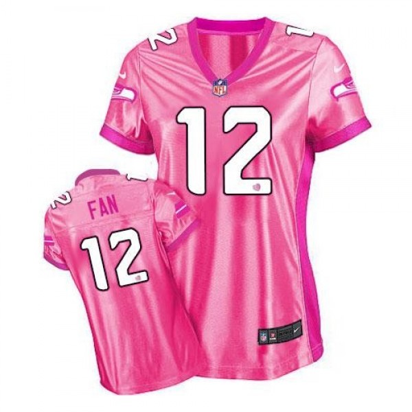 Women's Seahawks #12 Fan Pink Be Luv'd Stitched NFL New Elite Jersey