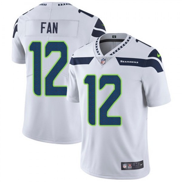 Nike Seahawks #12 Fan White Men's Stitched NFL Vapor Untouchable Limited Jersey