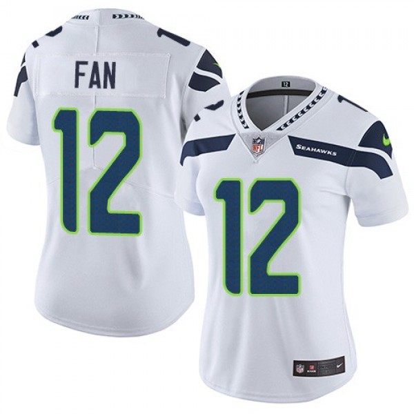 Women's Seahawks #12 Fan White Stitched NFL Vapor Untouchable Limited Jersey