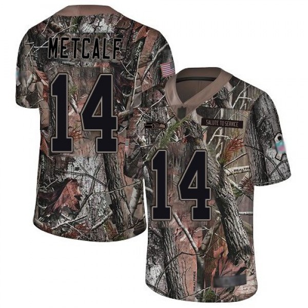 Nike Seahawks #14 D.K. Metcalf Camo Men's Stitched NFL Limited Rush Realtree Jersey