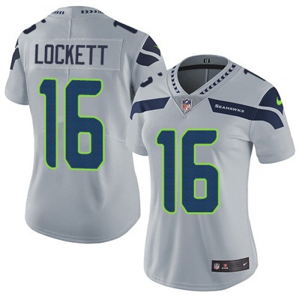 Women's Seahawks #16 Tyler Lockett Grey Alternate Stitched NFL Vapor Untouchable Limited Jersey