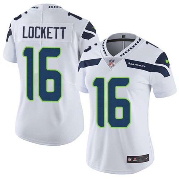 Women's Seahawks #16 Tyler Lockett White Stitched NFL Vapor Untouchable Limited Jersey